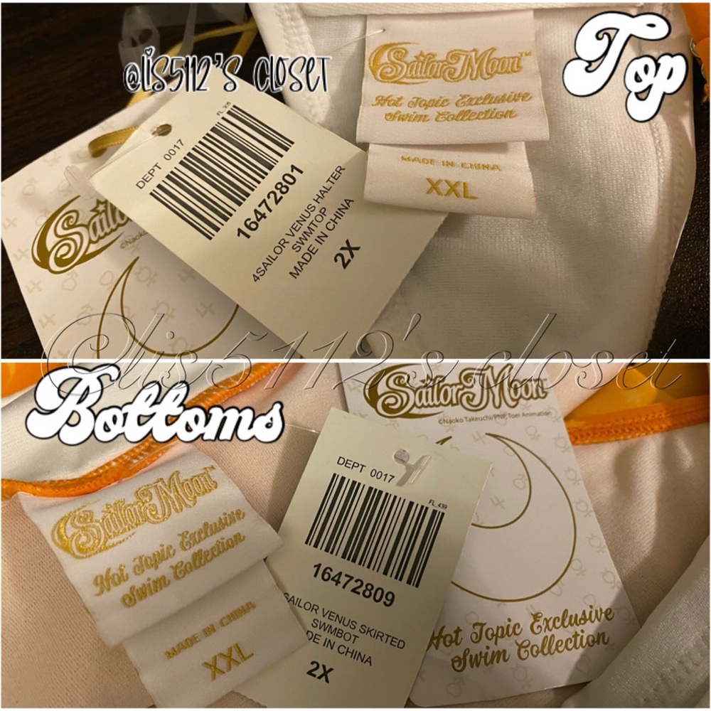 Hot Topic Sailor Moon Sailor Venus Cosplay Top & Skirted Bottoms Swimsuit SET 2X - Picture 8 of 16